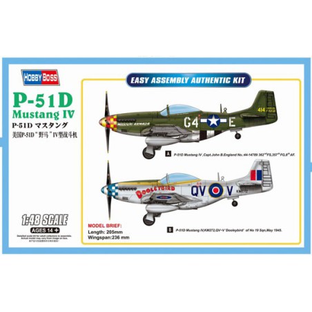 Maquette d'avion en plastique P-51D Mustang IV 1/48