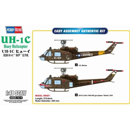 UH-1C Hubschrauber 1/48 Plastikhubschraubermodell | Scientific-MHD