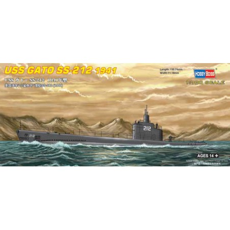 Maquette de Bateau en plastique USS SS-212 GATO 1941 1/700
