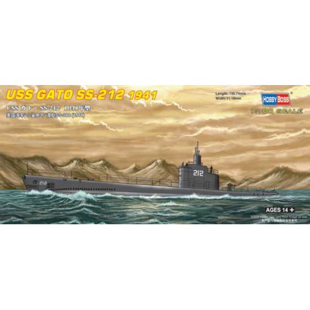 USS SS-212 GATO 1941 1/700 Plastikbootmodell | Scientific-MHD