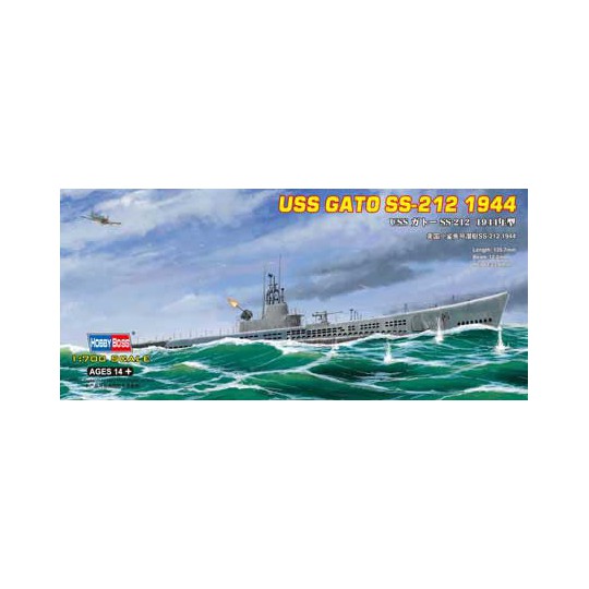 Maquette de Bateau en plastique USS SS-212 GATO 19441/700 Maquette de Bateau en plastique USS SS-212 GATO 19441/700