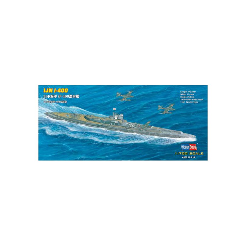 Maquette de Bateau en plastique SOUSMARIN I-400 JAPONAIS 1/700