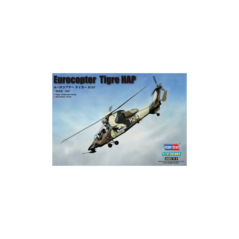 Maquette d'hélicoptère en plastique EUROCOPTER TIGRE HAP 1/72