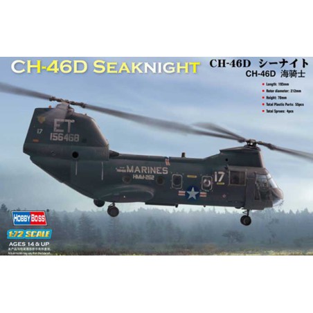 Plastic helicopter model American CH-46 Sea Knight 1/72 | Scientific-MHD