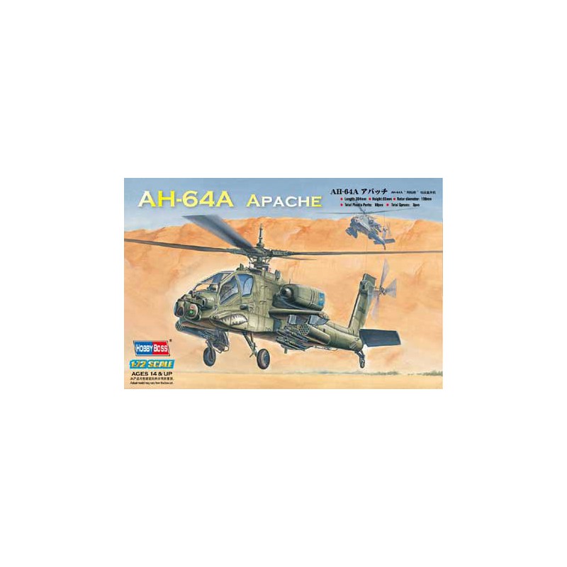 Plastic helicopter model AH64A Apache helicopter 1/72 ScientificMHD