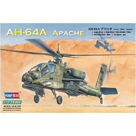 Maquette d'hélicoptère en plastique AH-64A Apache Hélicoptère 1/72