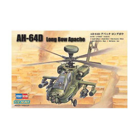 Maquette d'hélicoptère en plastique AH-64D Apache Helicoptere 1/72 Maquette d'hélicoptère en plastique AH-64D Apache Helicoptere 1/72