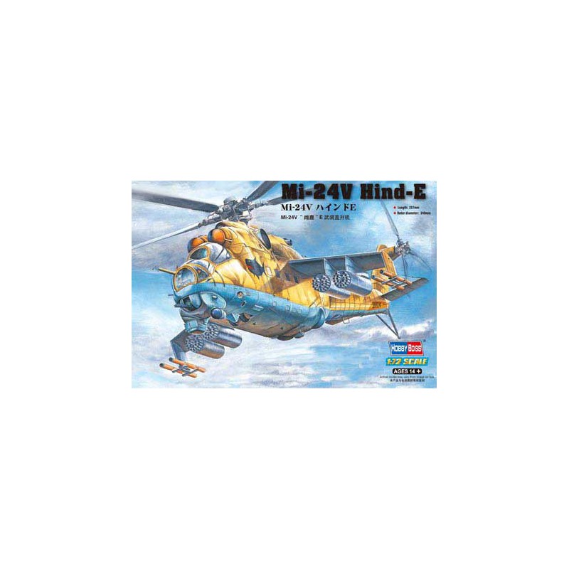 Maquette d'hélicoptère en plastique Mi-24V HIND-E1/72