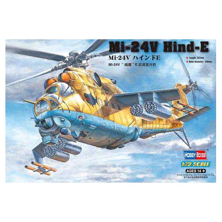 Maquette d'hélicoptère en plastique Mi-24V HIND-E1/72