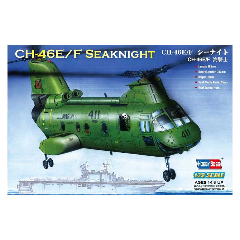 Maquette d'hélicoptère en plastique American CH-46F SeaKnight 1/72