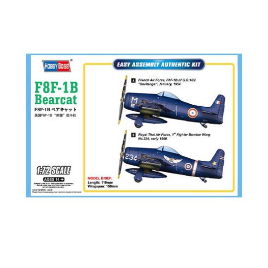 Maquette d'avion en plastique F8F-1B Bearcat 1/72 Maquette d'avion en plastique F8F-1B Bearcat 1/72