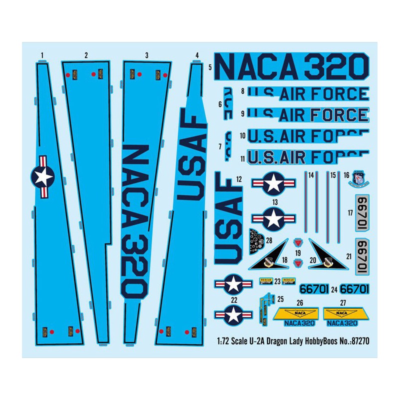 Maquette d'avion en plastique U-2A Dragon Lady 1/72