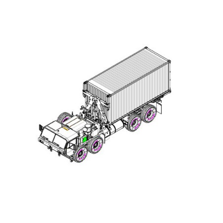 Kunststoff -LKW -Modell M1120 Container mit 1/35 | Scientific-MHD