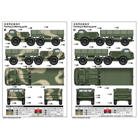 Maquette de camion en plastique Russian Zil-135 1/35