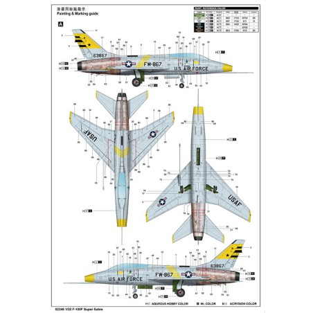 F-100f Kunststoffebene Modell 1/32 | Scientific-MHD