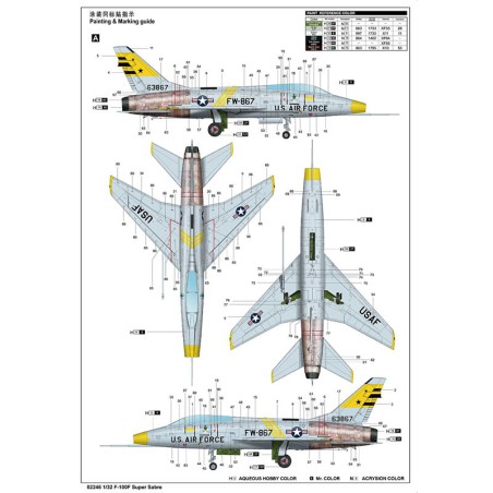 F-100F plastic plane model 1/32 | Scientific-MHD