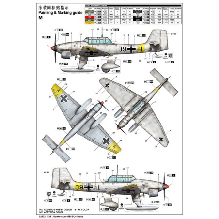 Junkers Ju-87b-2/U4 Stuka 1/24 Kunststoffebene Modell | Scientific-MHD