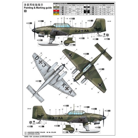 Junkers Ju-87b-2/U4 Stuka 1/24 Kunststoffebene Modell | Scientific-MHD