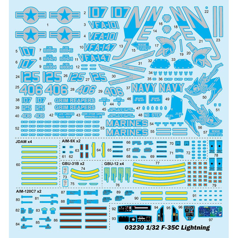 Maquette d'avion en plastique F-35C Lightning 1/32