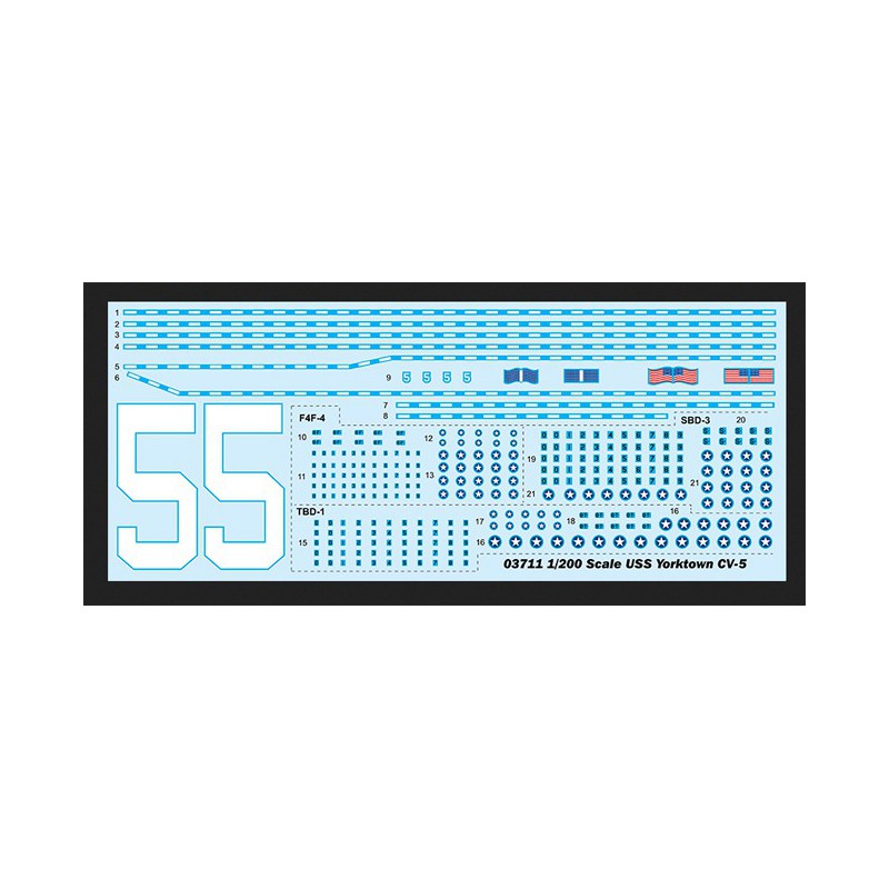 Maquette de Bateau en plastique US NAVY YORKTOWN CV-5 1/200