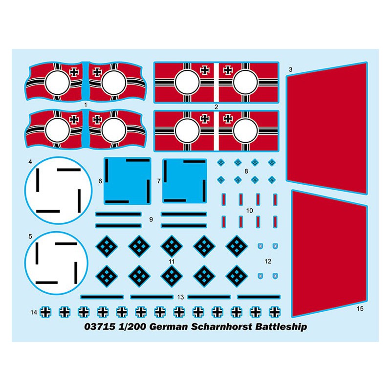 Maquette de Bateau en plastique German Scharnhorst Battleship 1/200