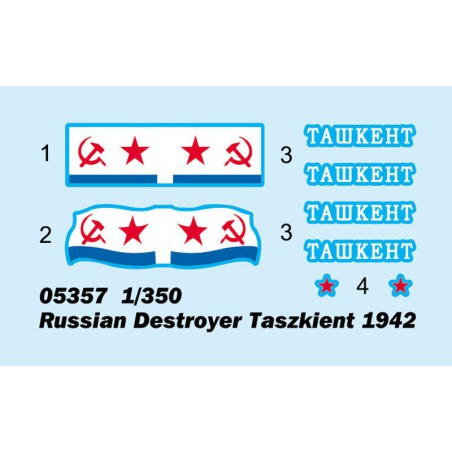 Maquette de Bateau en plastique Russian Destroyer Taszkient 1942 1/350