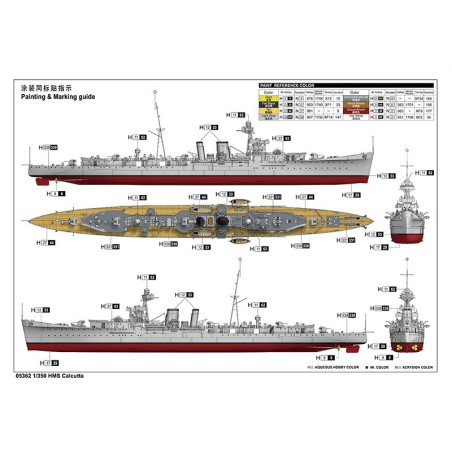 Maquette de Bateau en plastique HMS Calcutta 1/350