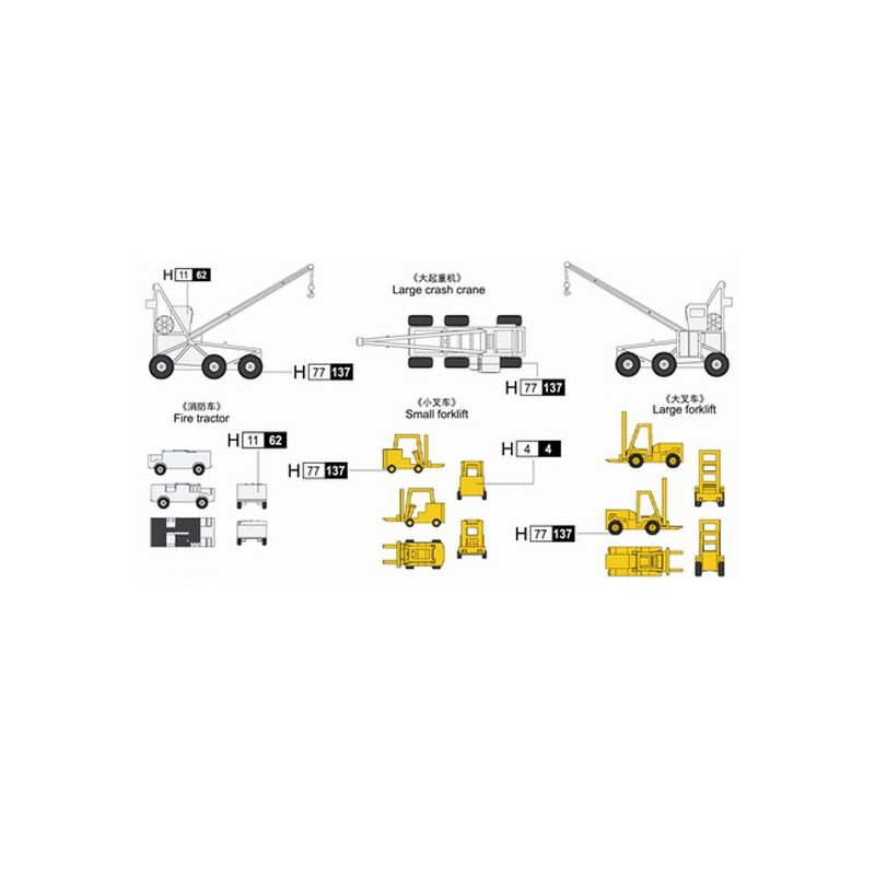 Maquette de Bateau en plastique USN Carrier Deck Equipment 1/350