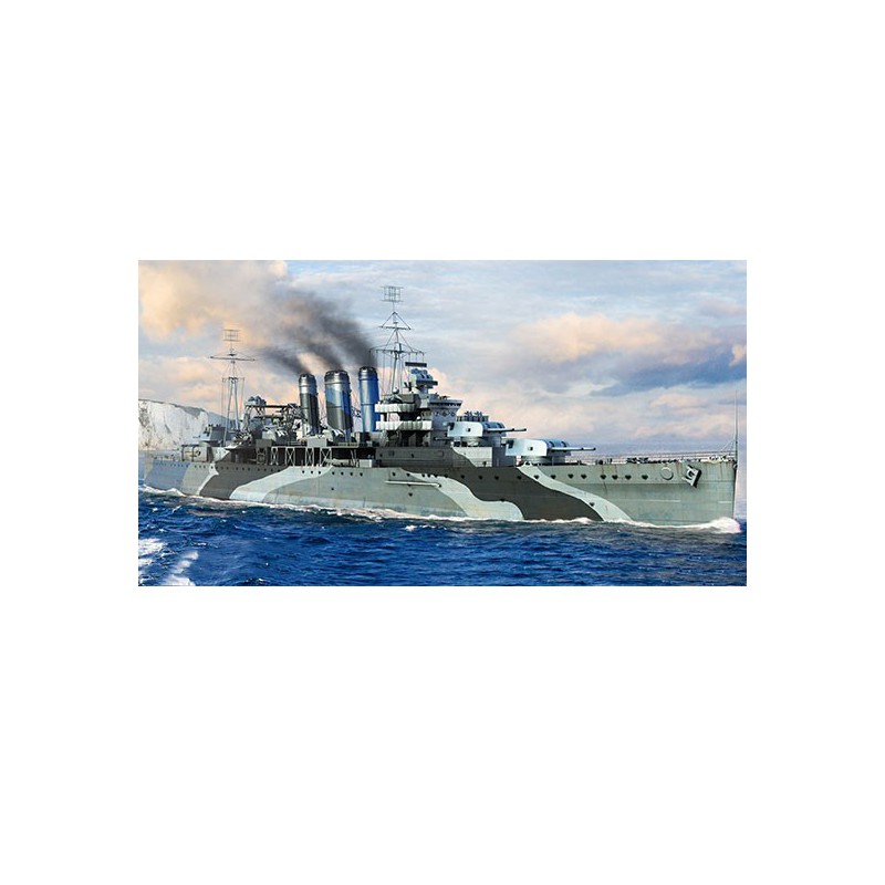 Maquette de Bateau en plastique HMS Kent 1/700