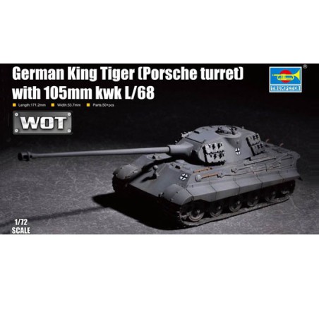 Plastiktankmodell Deutscher König Tiger mit 105 mm KWK L/68 1/72 | Scientific-MHD