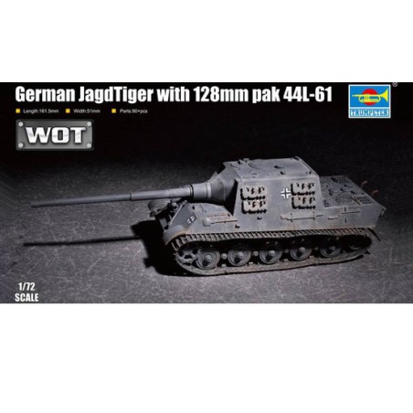 Maquette de Char en plastique German JagdTiger with 128mm pak 44L-61 1/72