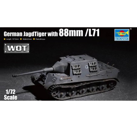 Maquette de Char en plastique German JagdTiger with 88mm /L71 1/72