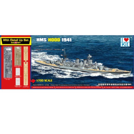 Plastic boat model top grade hms hood 1941 1/700 | Scientific-MHD