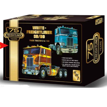 Maquette de camion en plastique White Freightliner 2-in-1 1/25