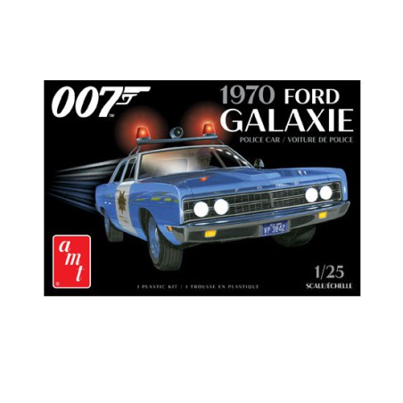 Maquette de voiture en plastique 1970 Ford Galaxie Police Car James Bond 1:25