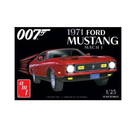 Maquette de voiture en plastique James Bond 1971 Ford Mustang Mach I 1:25