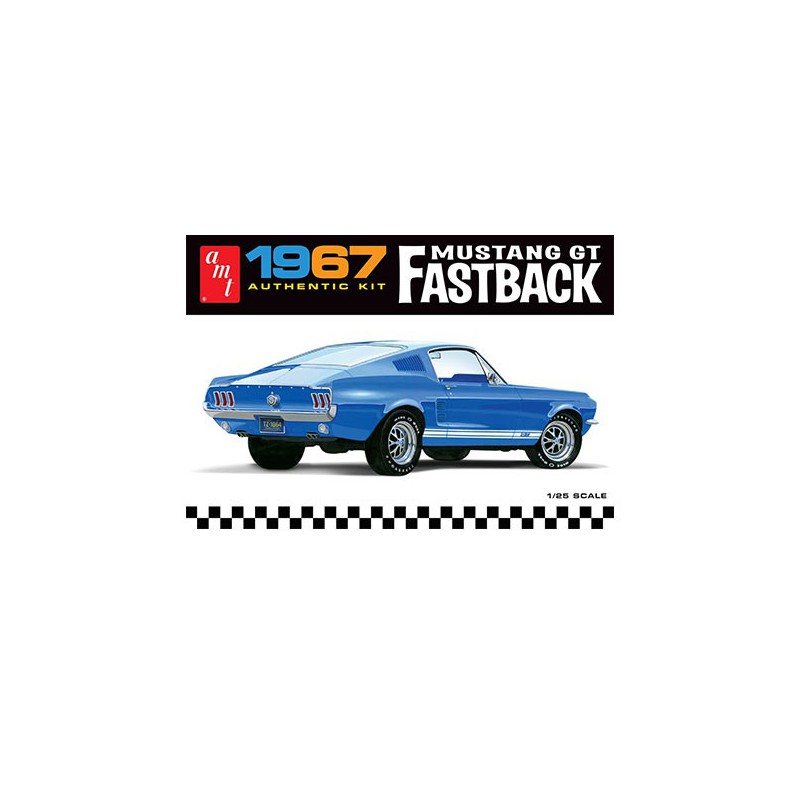 Maquette de voiture en plastique 1967 Ford Mustang GT Fastback 1:25 Maquette de voiture en plastique 1967 Ford Mustang GT Fastback 1:25