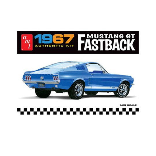 Maquette de voiture en plastique 1967 Ford Mustang GT Fastback 1:25 Maquette de voiture en plastique 1967 Ford Mustang GT Fastback 1:25