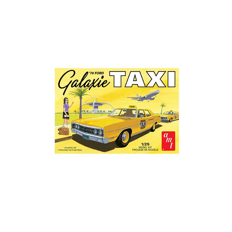 Maquette de voiture en plastique 1970 FORD GALAXIE TAXI 1:25