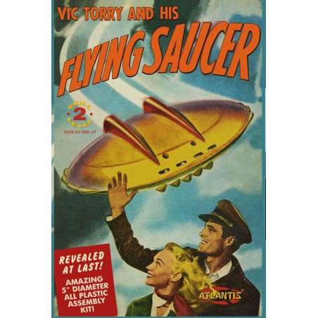 Modèle de science-fiction en plastique Vic Torry and his Flying Saucer + LED