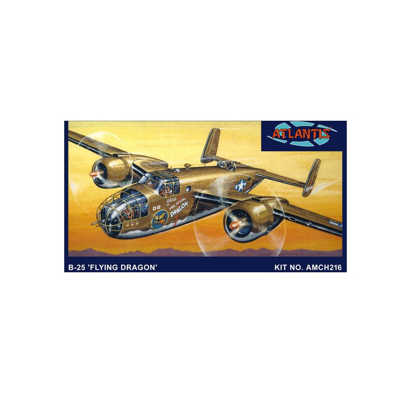 Maquette d'avion en plastique B-25 Flying Dragon with swivel stand 1/64