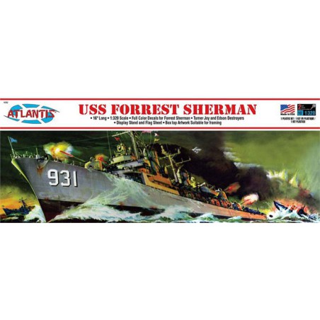 Maquette de Bateau en plastique USS Forrest Sherman Destroyer 1/320