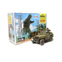 Maquette de voiture en plastique Godzilla Army JEEP 1/25