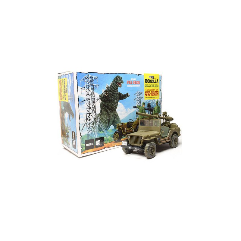 Maquette de voiture en plastique Godzilla Army JEEP 1/25