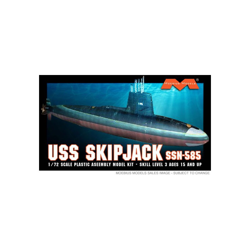 Maquette de Bateau en plastique USS Skipjack Submarine 1/72