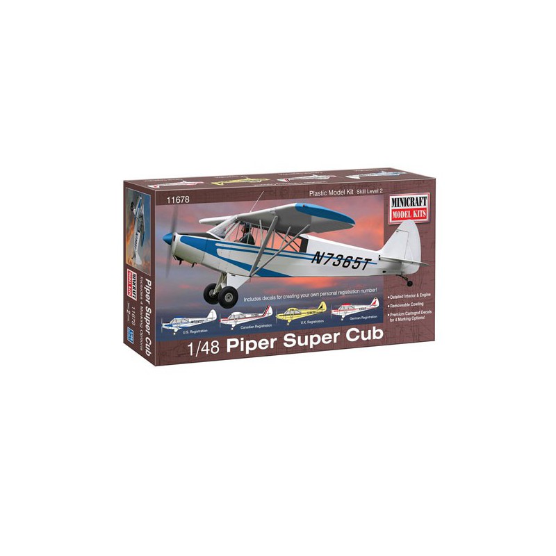 Maquette d'avion en plastique Piper Super Cub 1/48 Maquette d'avion en plastique Piper Super Cub 1/48