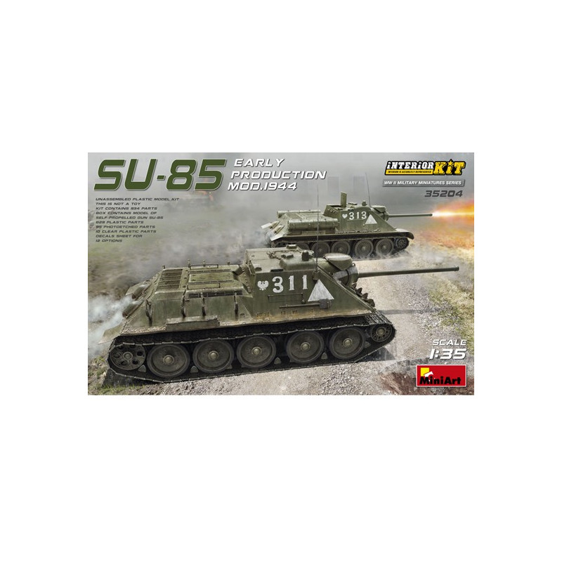 Maquette de Char en plastique SU-85 Mod 1944 Int. Kit 1/35