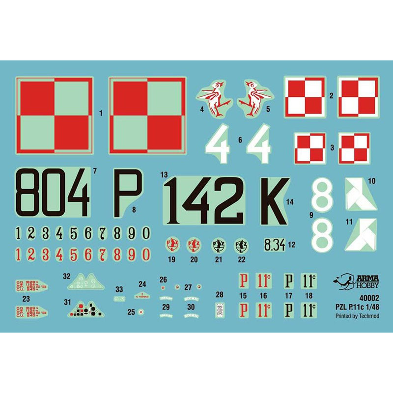 Maquette d'avion en plastique PZL P.11c Model Kit 1/48