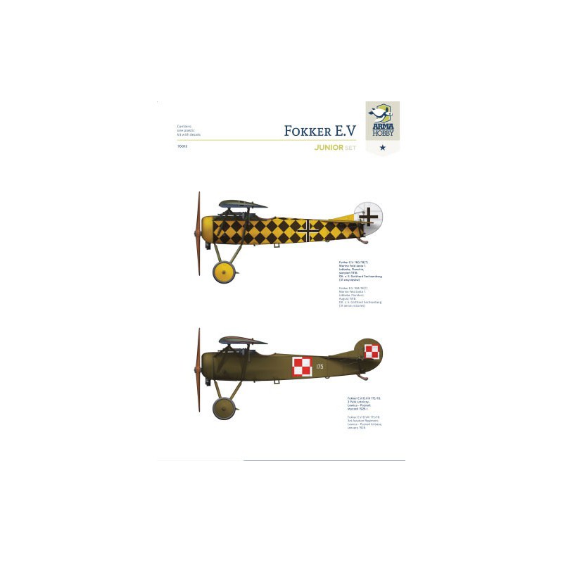 Maquette d'avion en plastique Fokker E.V Junior set 1/72