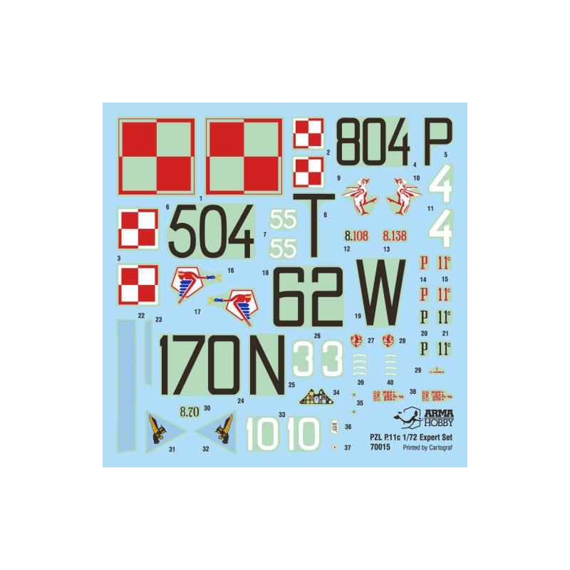 Maquette d'avion en plastique PZL P.11c Expert set 1/72